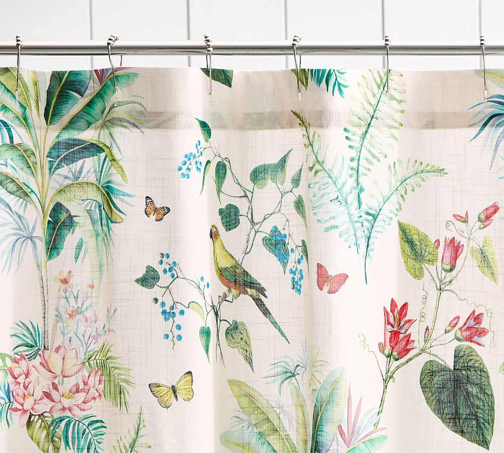 Lia Palm Cotton Shower Curtain