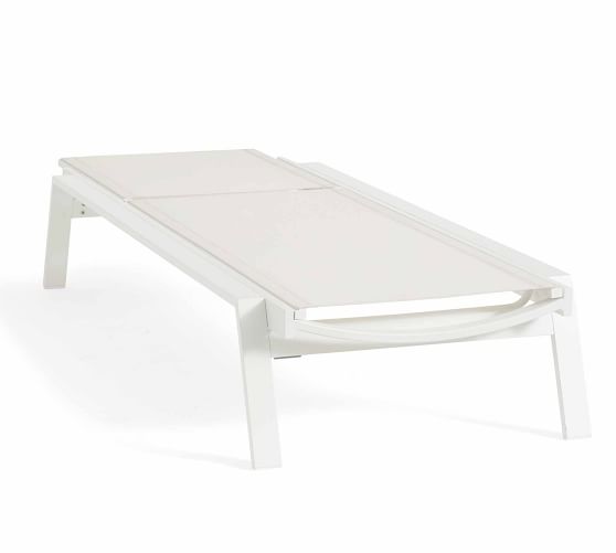 Indio Metal Stackable Chaise Lounge, Set of 2, White Pottery Barn
