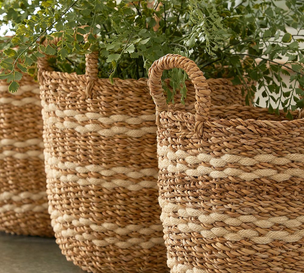 Tall Round Jute Baskets