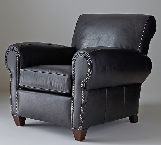 Black leather 2024 club chair