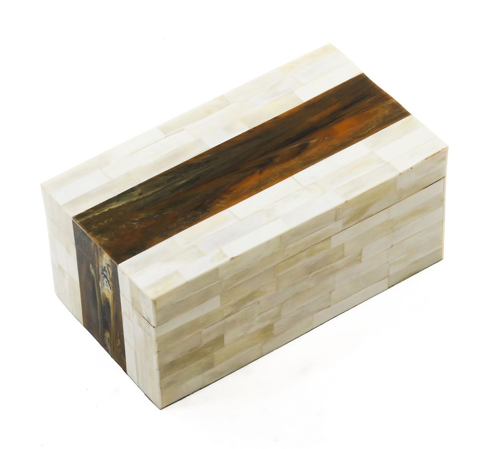 Reid Ivory/Brown Decorative Box