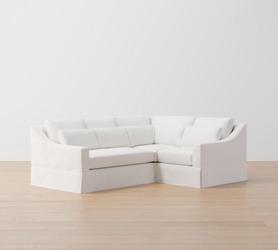 York Slope Arm Slipcovered 3Piece Sectional Pottery Barn