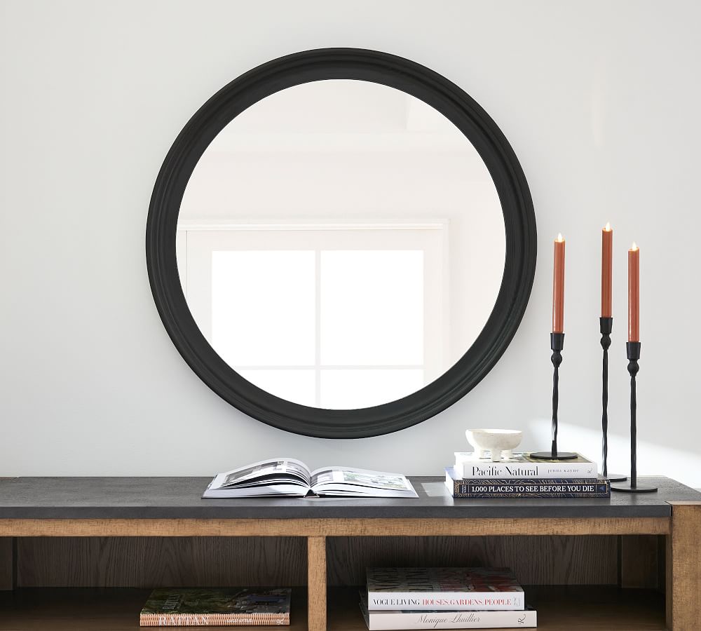 Open Box Like New: Black Round Wall Mirrors
