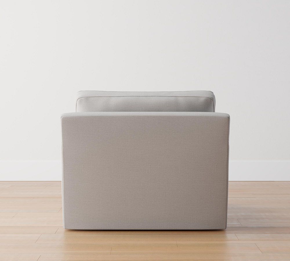 Townsend Square Arm Upholstered Swivel Armchair Pottery Barn