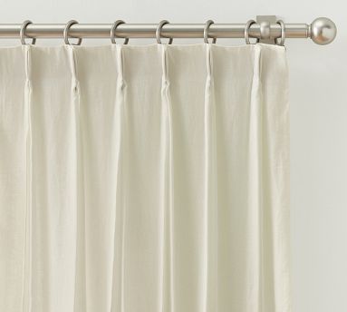 Open Box: Belgian Flax Linen Pinch Pleat Blackout Curtain | Pottery Barn