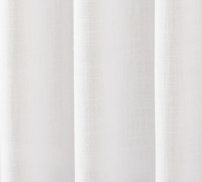 Provencal Style Pure Flax Linen Oatmeal Heavy Semi Sheer Curtain