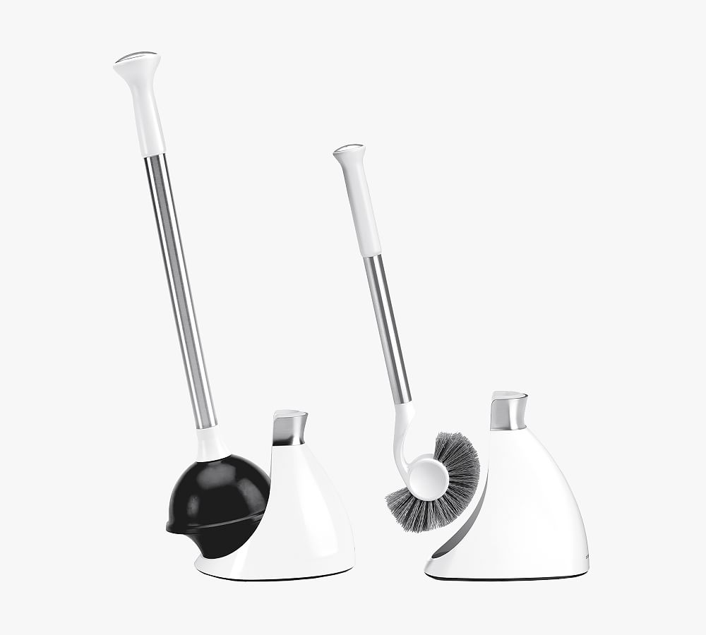 Pottery Barn Simplehuman® Toilet Brush & Plunger - Set of 2