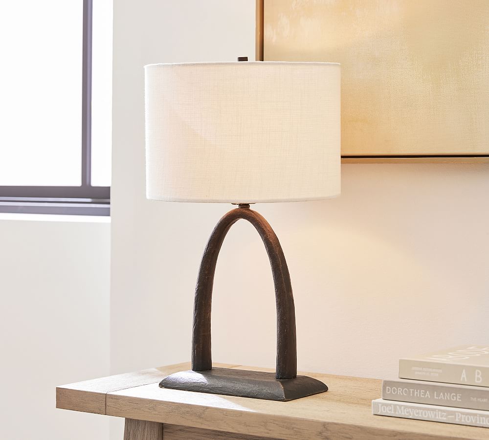 Easton Forged Iron Arc Table Lamp | Pottery Barn