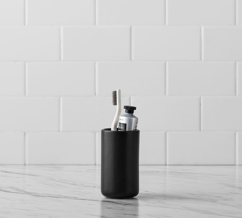 Matte Black Porcelain Bathroom Accessories Pottery Barn