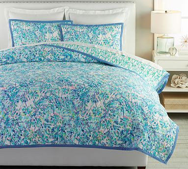 Lilly Pulitzer Cabana Cocktail Reversible Cotton Quilt & Sham | Pottery ...