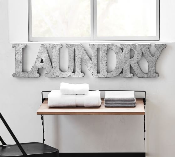 Galvanized Laundry Sign Pottery Barn