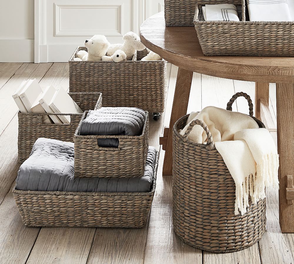 Set of 3 Storage Baskets Seagrass Shelf Small Basket Countertop Storage  Basket Handwoven Natural Basket Wicker Basket 