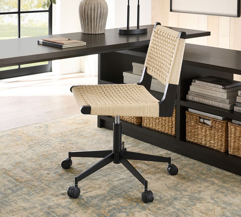Fenton Woven Swivel Desk Chair, Black