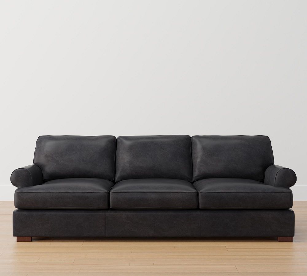 Townsend Roll Arm Leather Sofa
