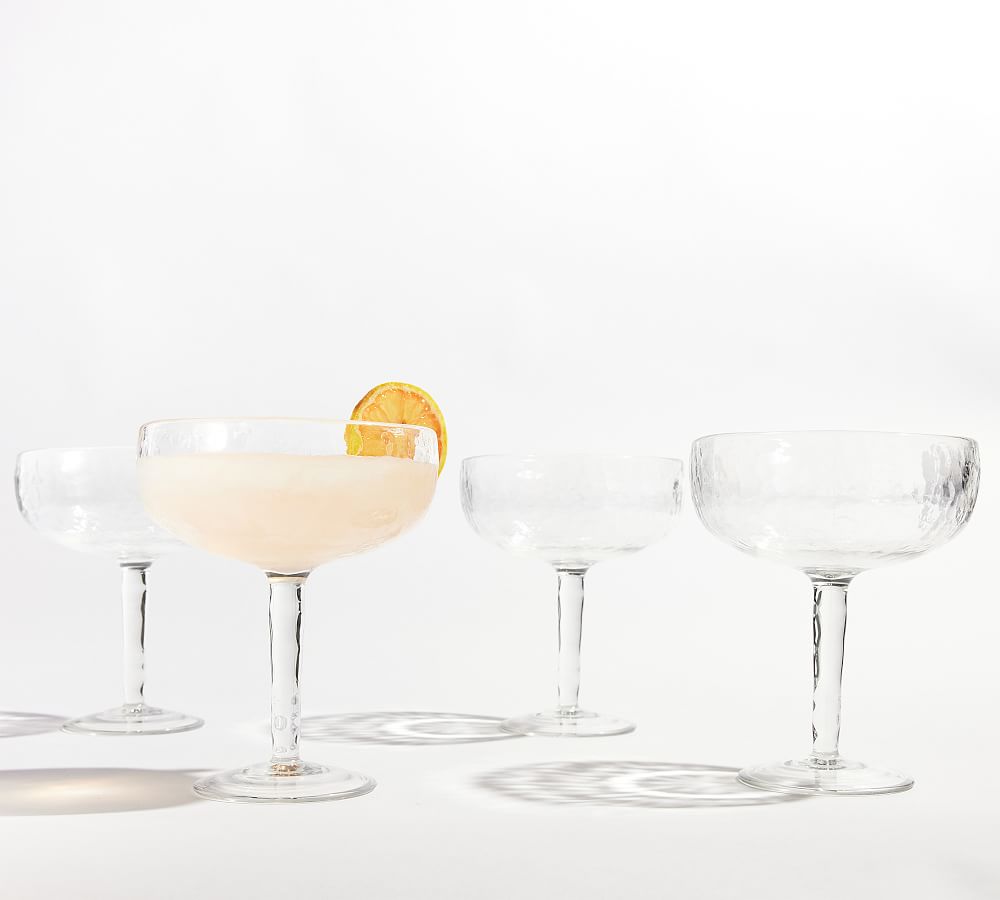 Hammered Outdoor Stemless Champagne Flutes