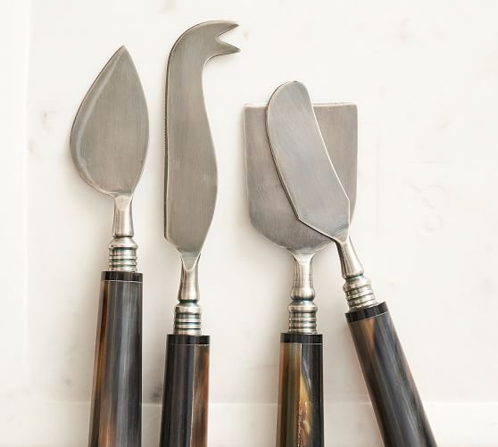 Handcrafted Horn Cheese Knives Set of 4 Pottery Barn