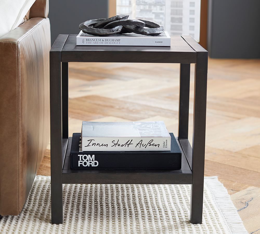 Pottery barn black end shop table