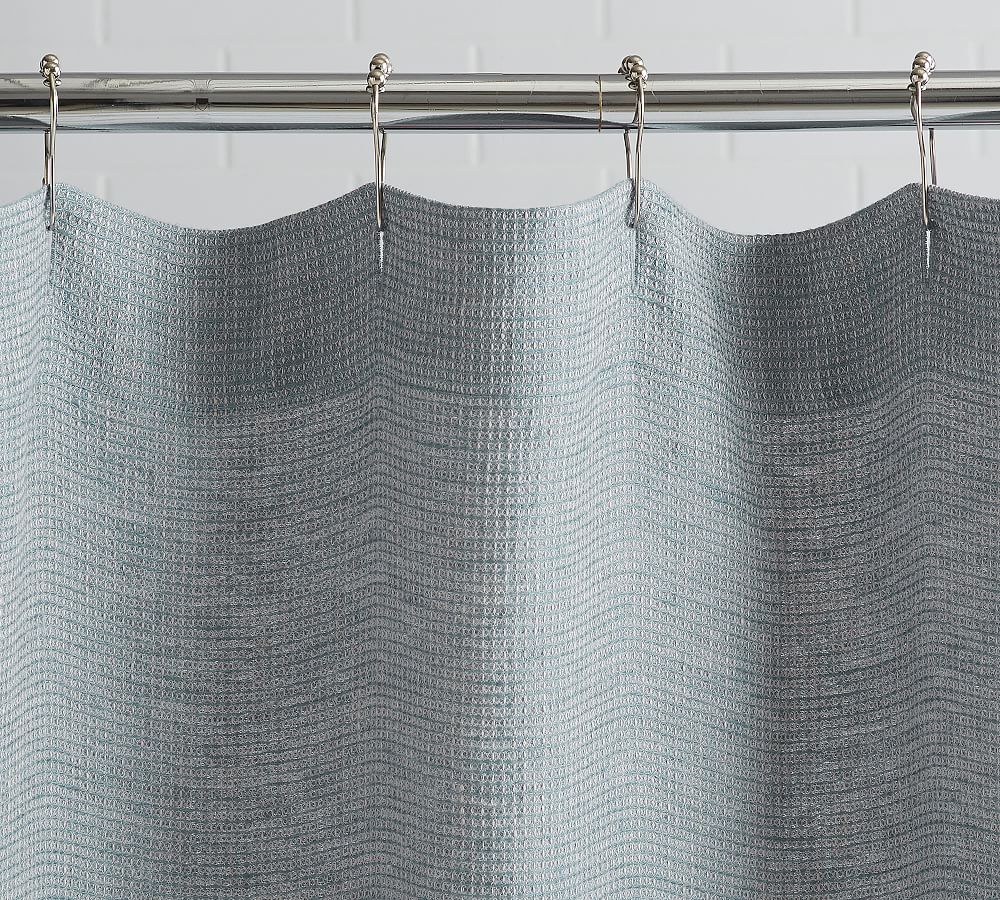 European Flax Linen Waffle Shower Curtain