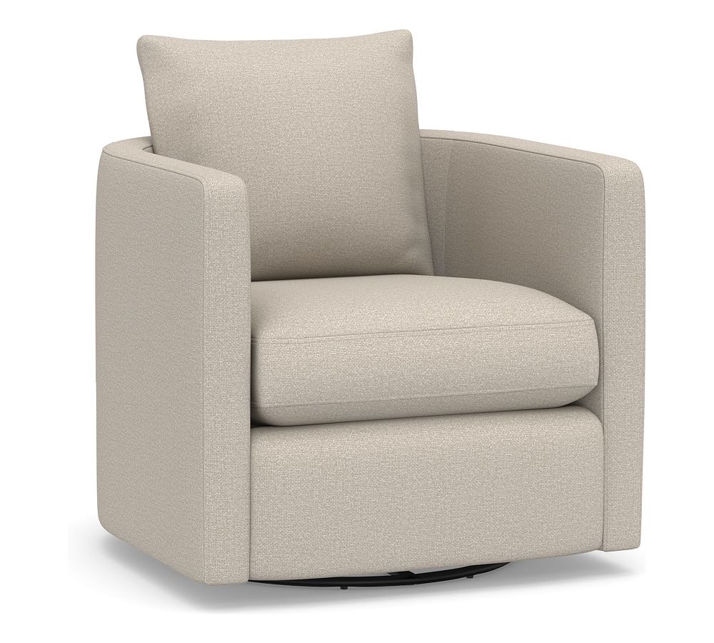 Ayden Barrel Upholstered Swivel Armchair