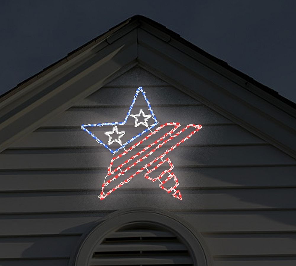 Lit LED Patriotic Star