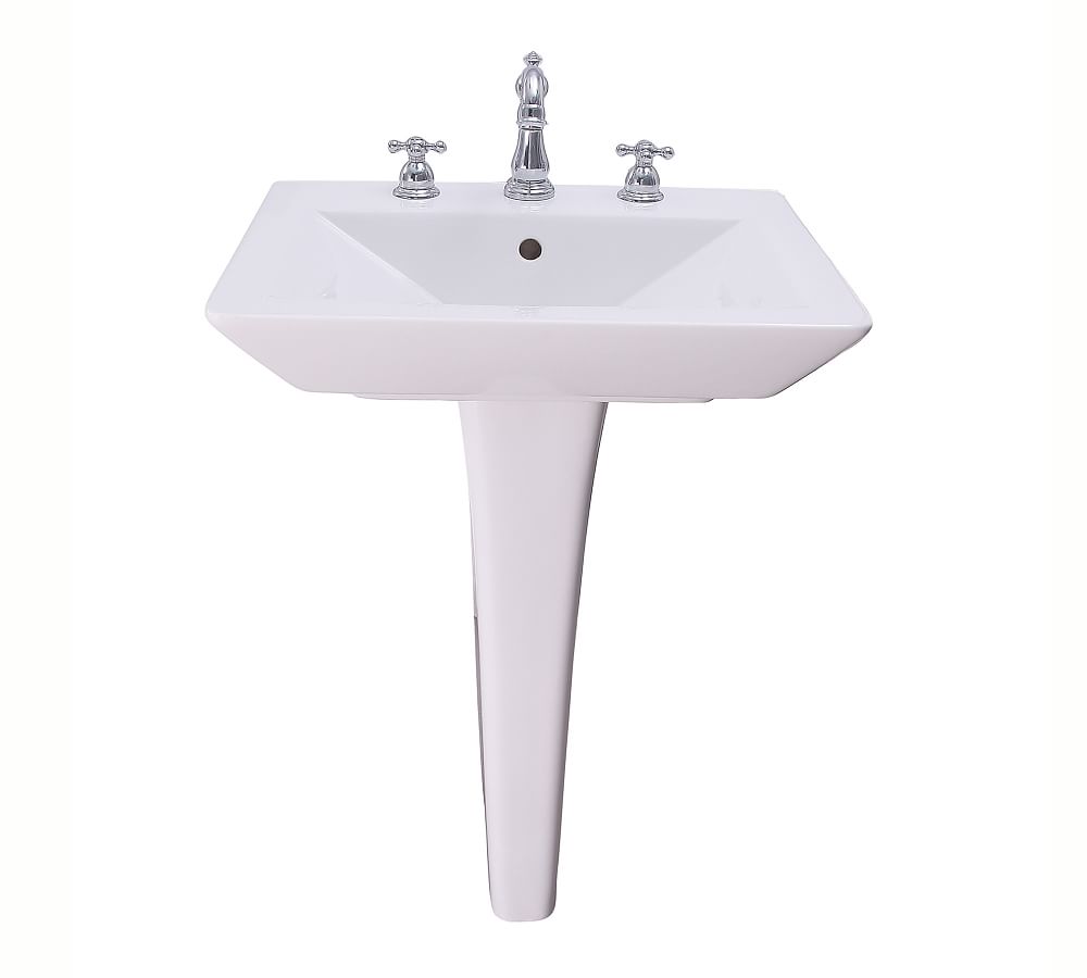Bond 23 Rectangular Ceramic Single Sink Pedestal L 