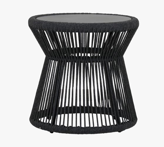 Milo Round Outdoor Marble End Table Pottery Barn