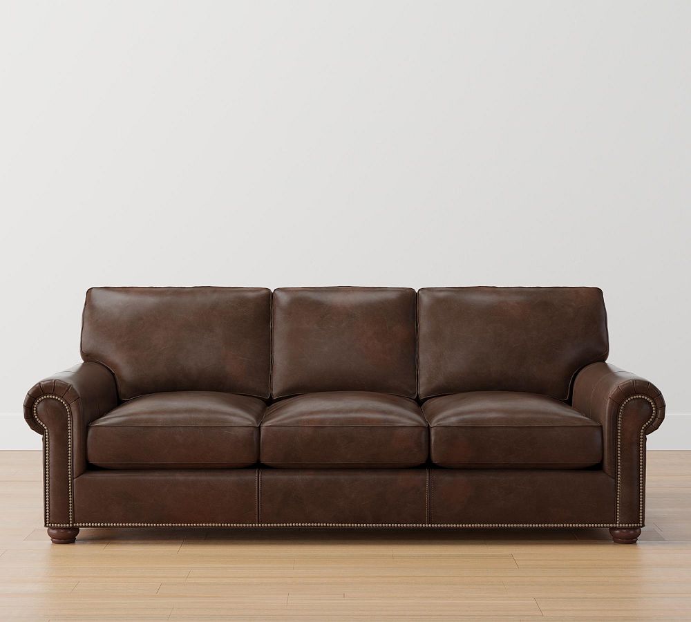 Webster Leather Sofa (74&quot;-95&quot;)