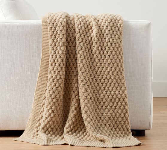 Bobble Knit Throw Blanket | Pottery Barn