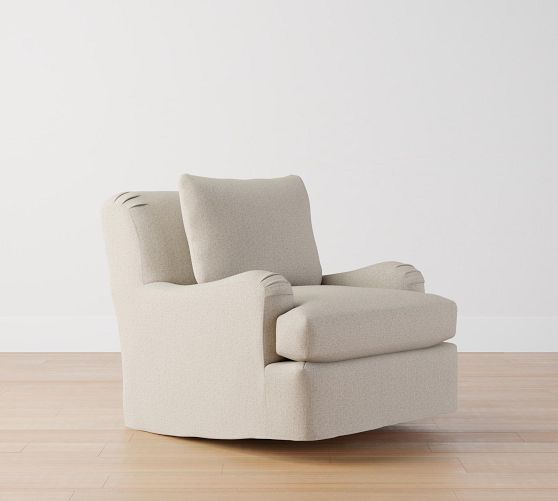 Carlisle Slipcovered Swivel Chair Pottery Barn