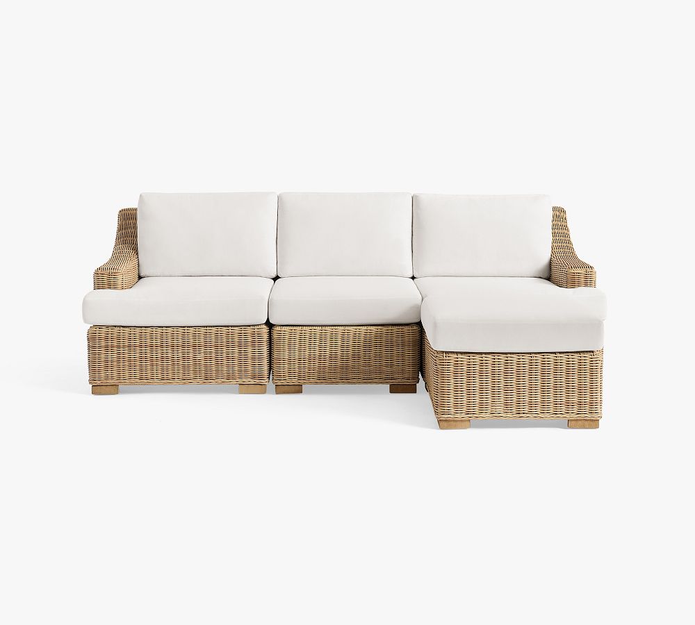 Huntington Wicker Slope-Arm 4-Piece Outdoor Sectional