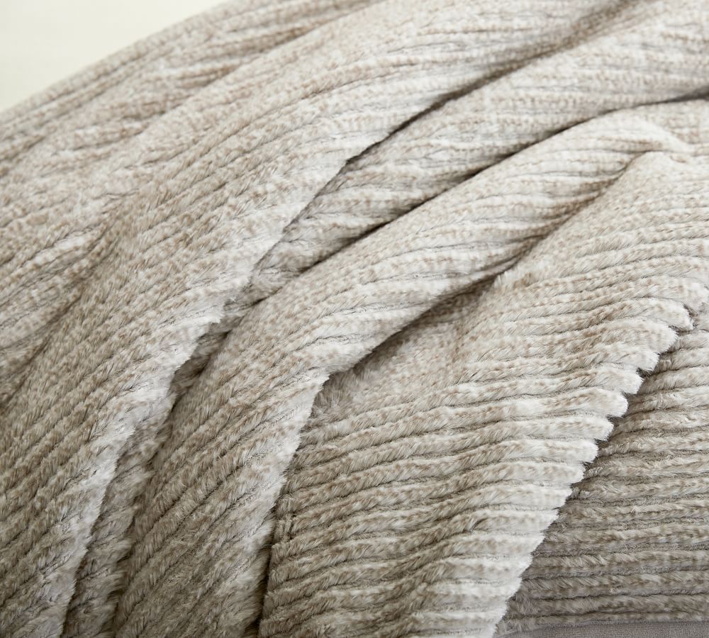 Ribbed Faux Fur Blanket Pottery Barn