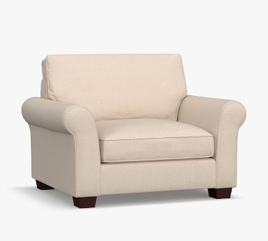 PB Comfort Roll Arm Upholstered Chair-And-A-Half | Pottery Barn