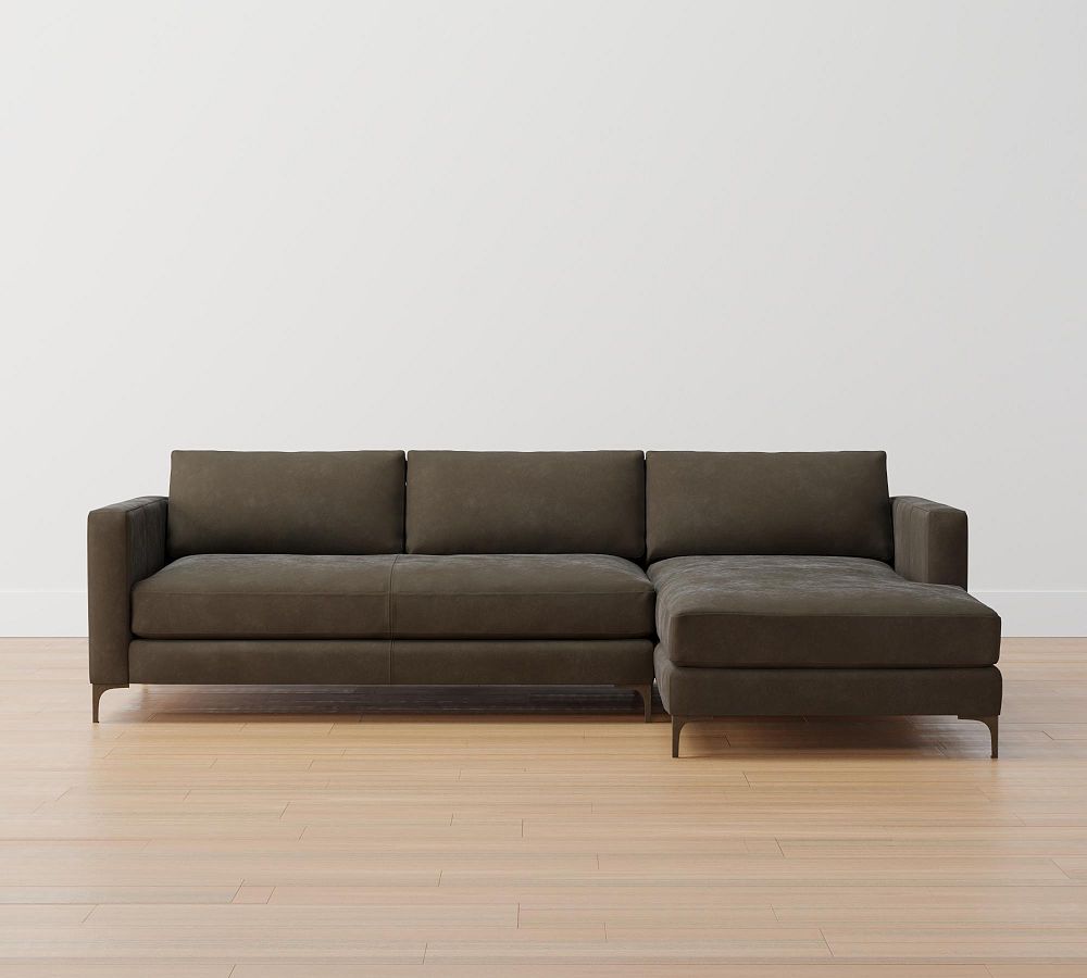Jake Leather Chaise Sectional