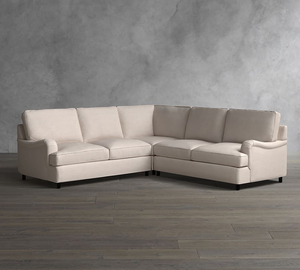 PB English Arm 3-Piece L-Shaped Sectional