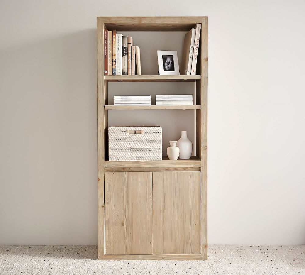 Thorndale Reclaimed Wood Open Bookcase with Drawers