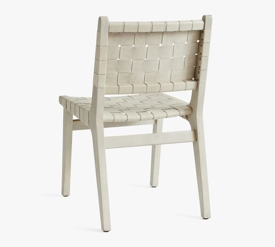 Leather woven dining online chair