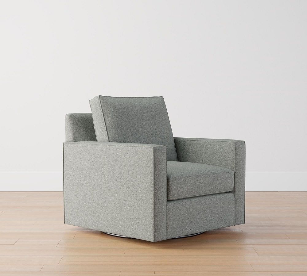 Cameron Square Arm Upholstered Swivel Armchair