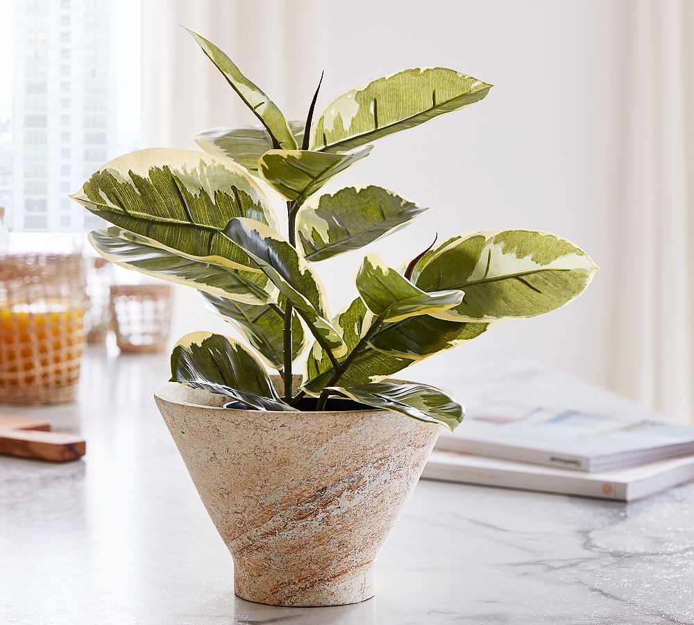 Faux Potted Rubber Houseplant
