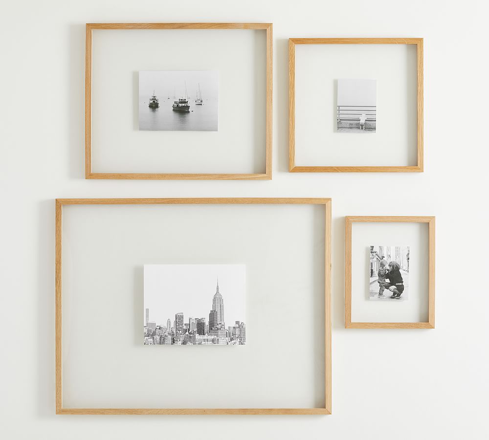 10x10 Adjustable Metal Stand and Glass Floating Single Photo Frame Black  - Storied Home