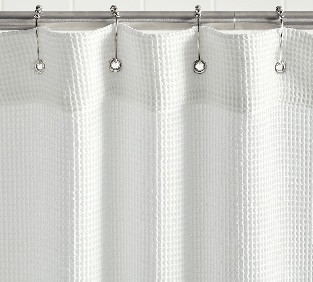 White waffle on sale shower curtain