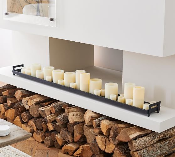 Long rectangular shop candle tray