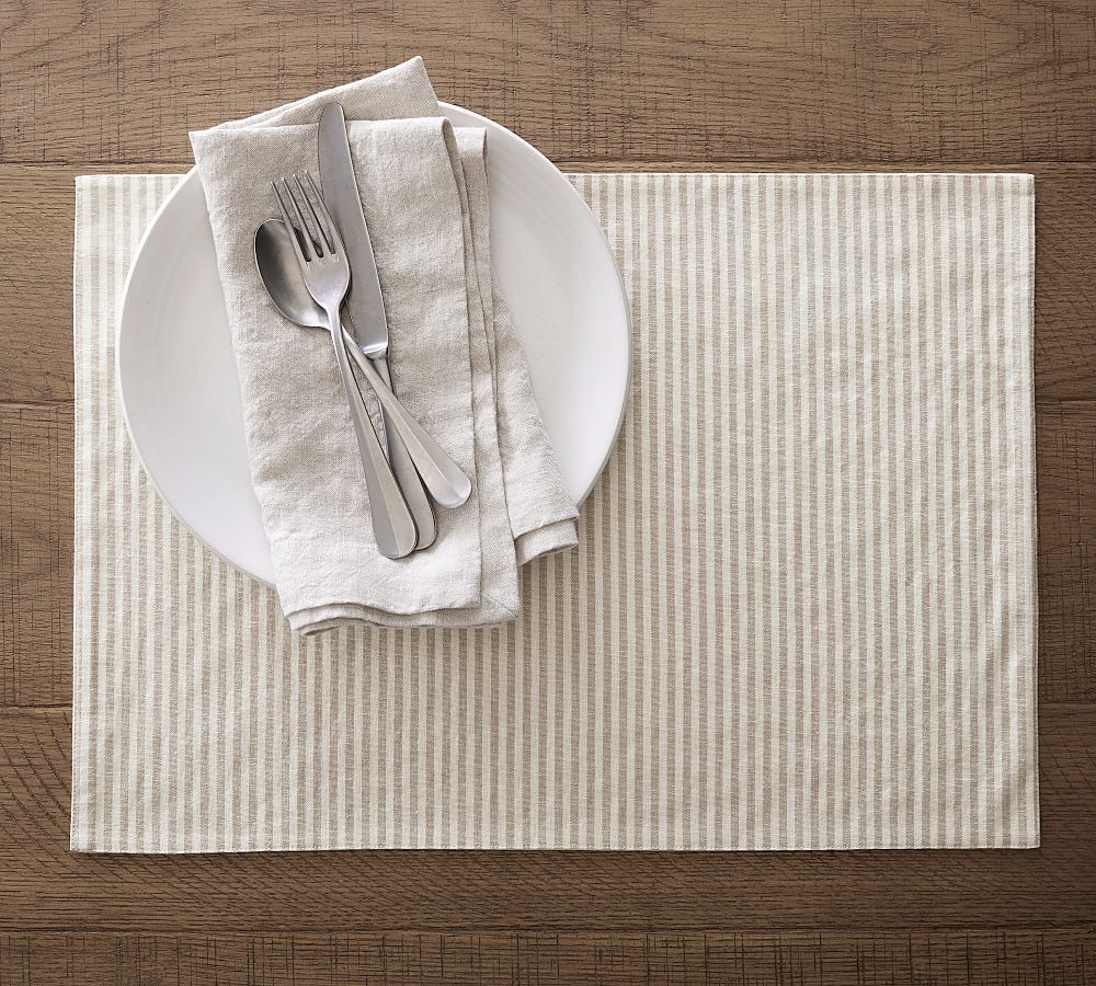 Wheaton Striped Linen/Cotton Placemats