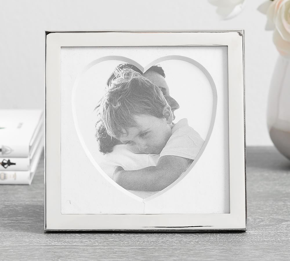 Modern Silver Heart Picture Frame