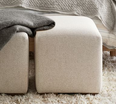 Upholstered cube store ottoman