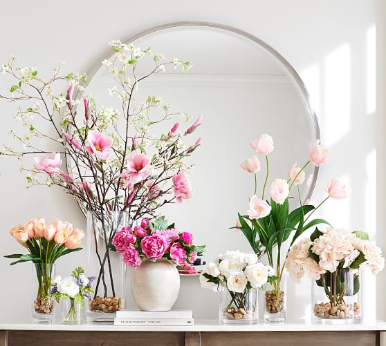 Faux Peony Bundle Artificial Flowers Pottery Barn