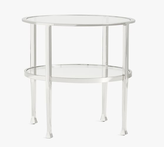 Tanner Round Glass End Table | Pottery Barn