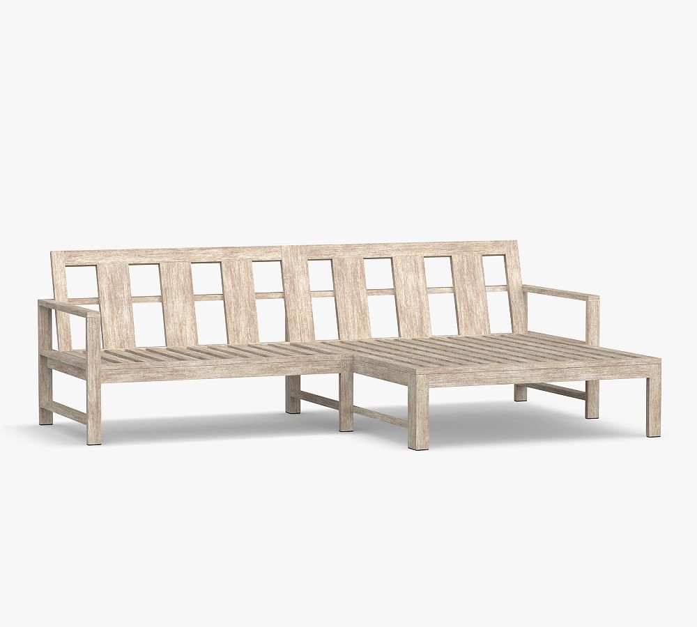 Indio Eucalyptus 2-Piece Loveseat Chaise Outdoor Sectional