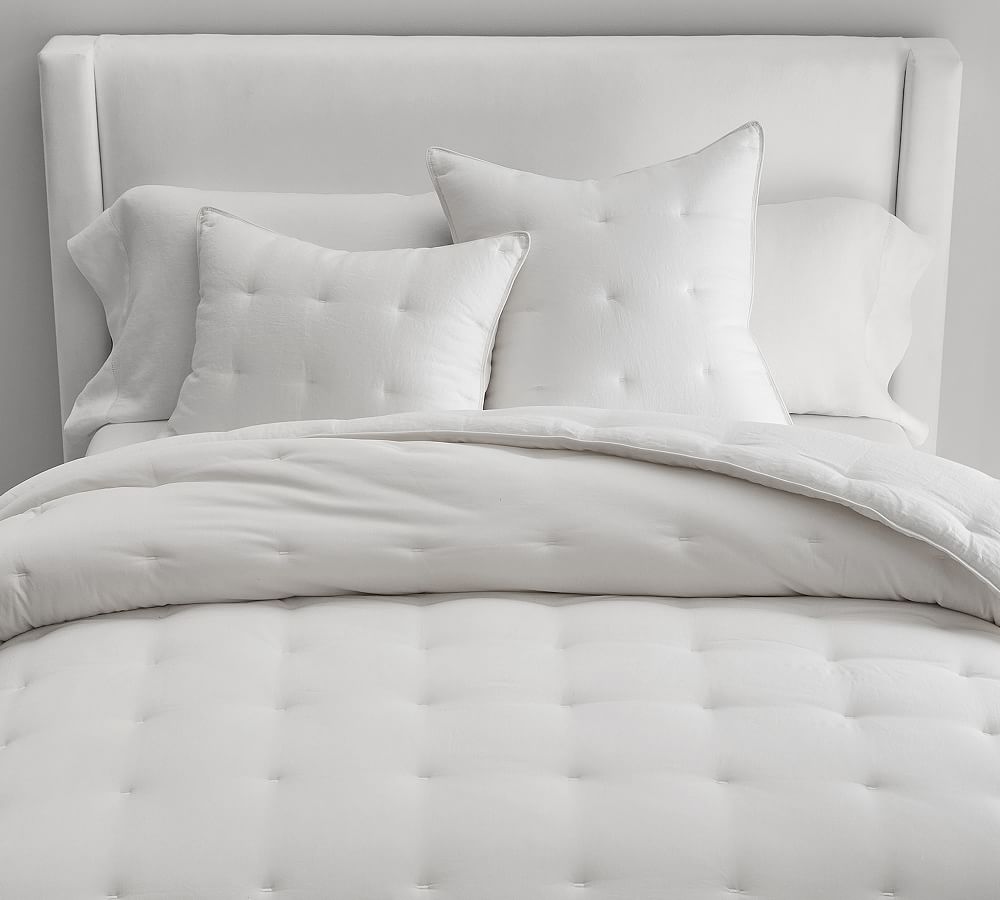 Belgian Flax Linen Comforter & Shams - King - White