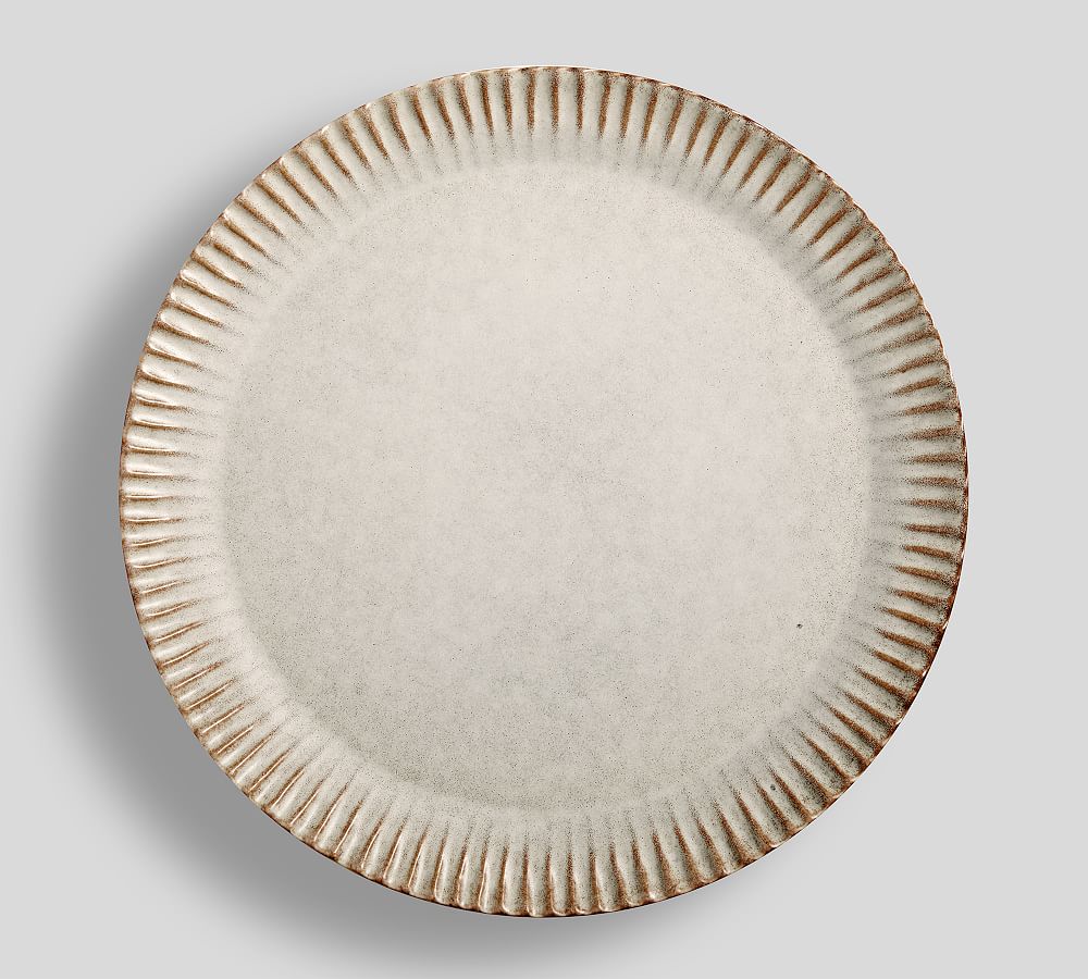 Ridge Textured Stoneware Dinner Plates