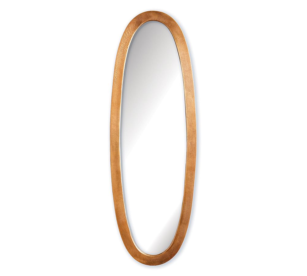 Adelynn Antique Brass Oval Wall Mirror - 39&quot;W x 13&quot;H